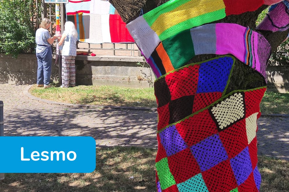 Yarn Bombing - Lesmo albero decorato