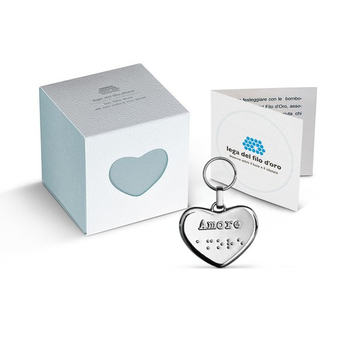 Bombo Portachiave Cuore Celeste Nuova zoom 43