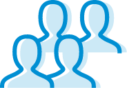 Icona di persone di colore azzurro