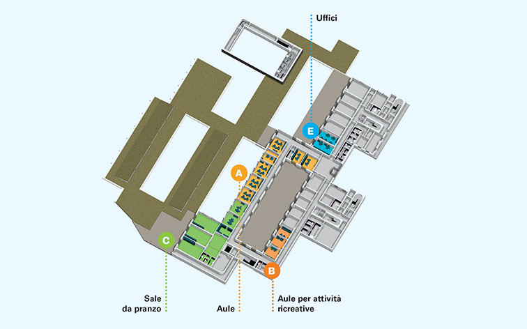 Centro Nazionale - piantina edificio-1-piano-primo