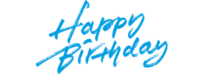Scritta Happy birtday azzura con Font script