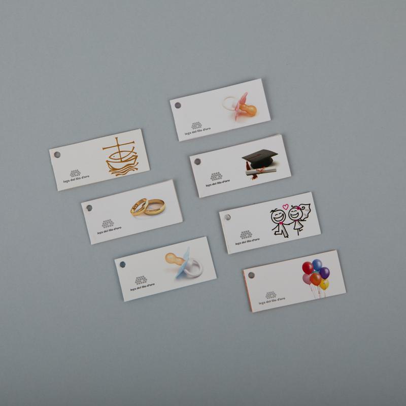 Bigliettini solidali assortiti per abbellire le tue bomboniere: cresima, comunione, battesimo, nascita, compleanno, laurea, matrimonio