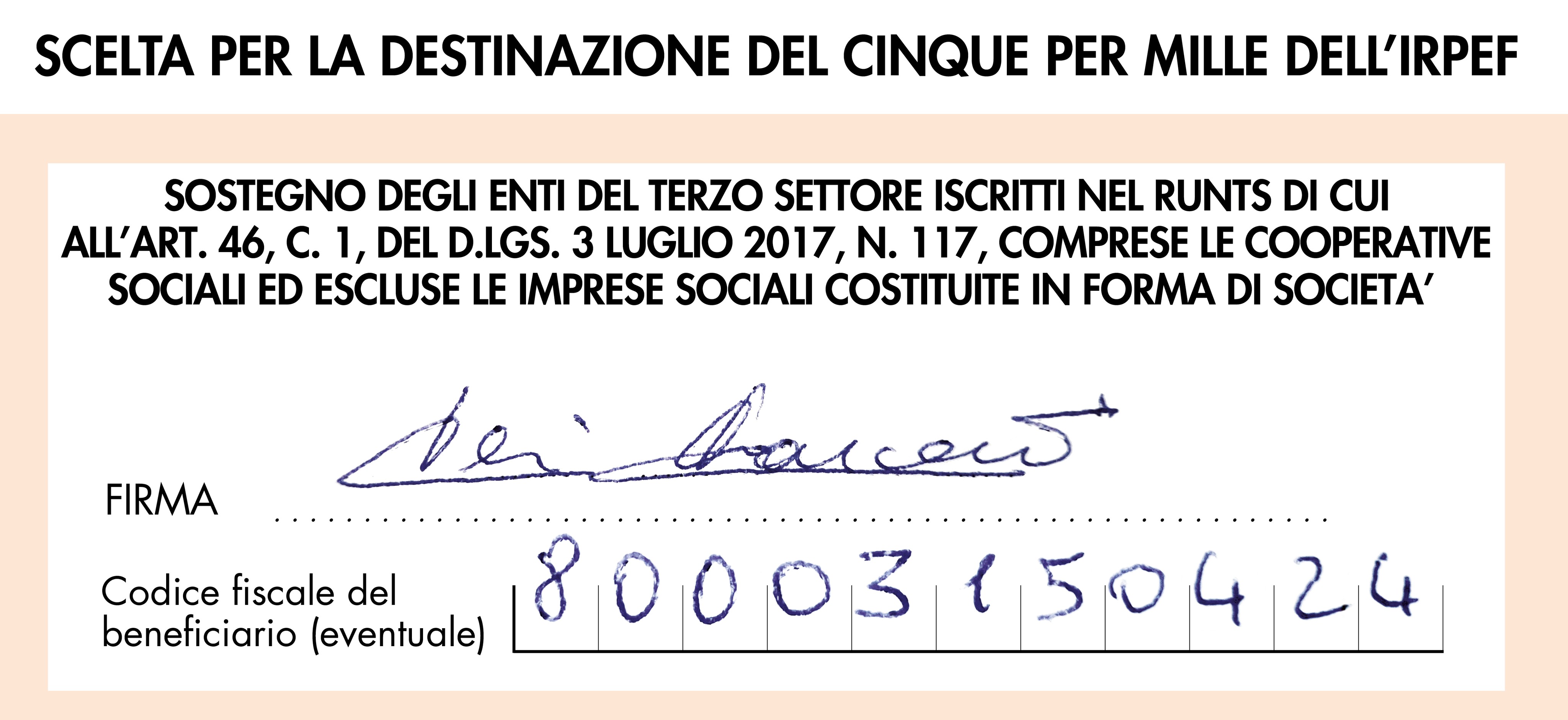 Box dichiarazione dei redditi, firmato da Neri Marcorè che destina il suo 5x1000 alla Lega del Filo d'Oro