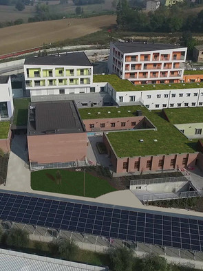 Vista aerea del primo lotto del nuovo Centro Nazionale della Lega del Filo d'Oro a Osimo