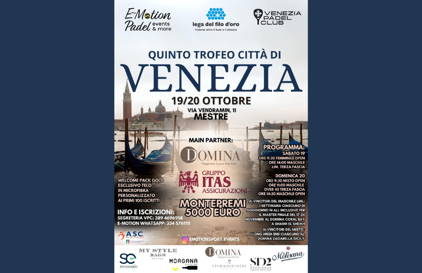 Locandina 5° Trofeo Padel Città di Venezia