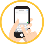 Icona di dita che digitano uno smartphone