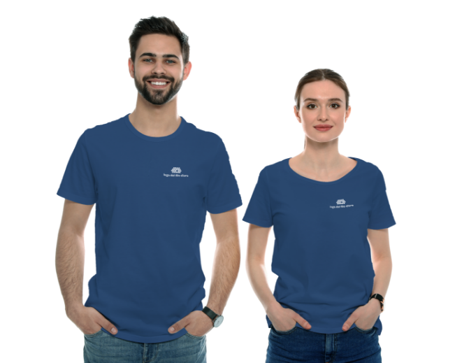 Due ragazzi giovani e di bell'aspetto indossano la maglia della Lega del Filo d'Oro. 