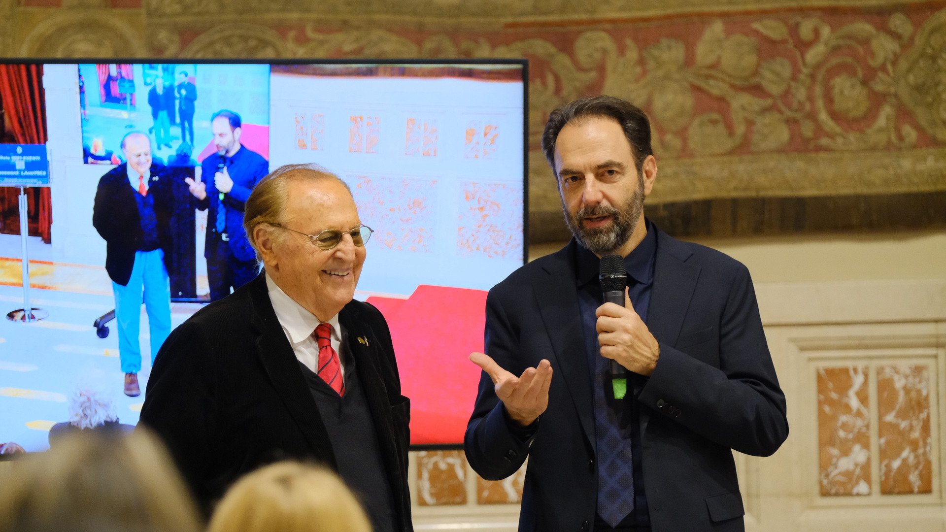 Durante la presentazione del Manifesto delle Persone Sordocieche sono intervenuti i testimonial della Lega del Filo d'Oro, Renzo Arbore e Neri Marcorè