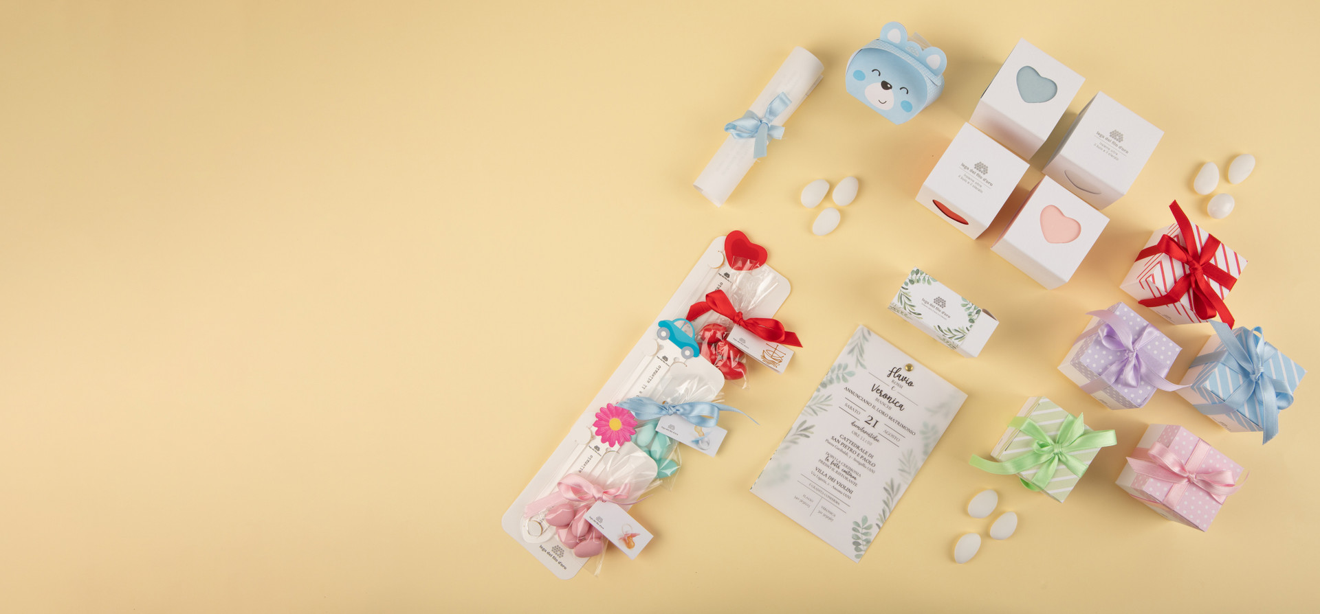 Bomboniere solidali lega del filo d'Oro per tutte le cerimonie: matrimonio, cresima, comunione, laurea, battesimo