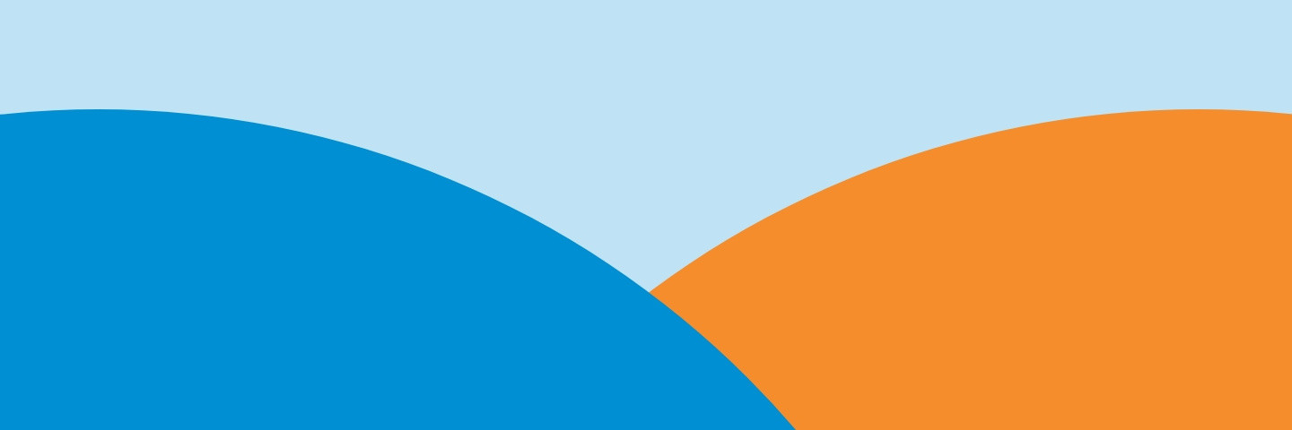 Grafica colorata, sfondo azzurro arancione e blu che si sovrappongono