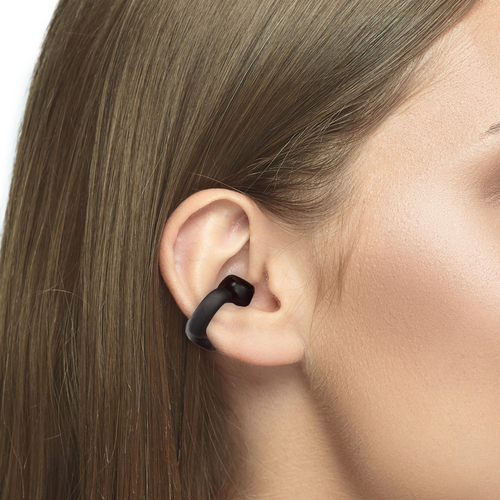 Esempio di come vanno indossati gli auricolari Cherry: sul padiglione esterno dell'orecchio 8