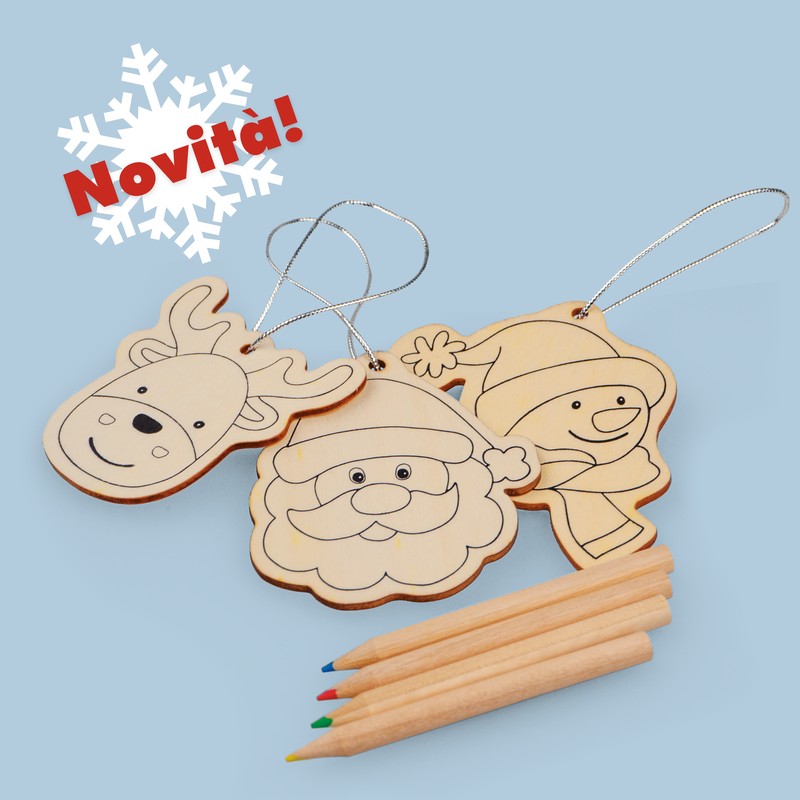 Regali+Solidali+-+Set+decorazioni+in+legno