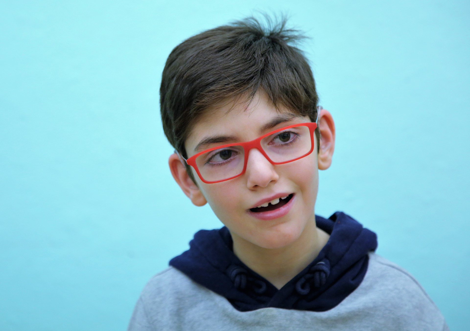 Un primo piano di Federico, piccolo utente del Centro di Osimo