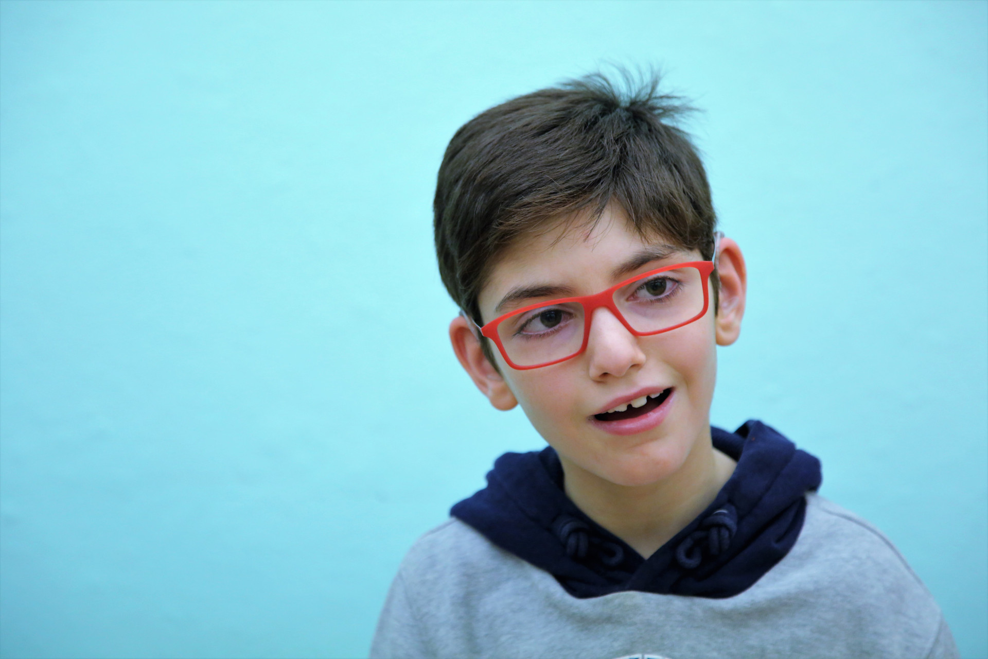 Un primo piano di Federico, piccolo utente del Centro di Osimo