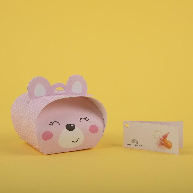 Bomboniera orsacchiotto solidale lega del filo d'oro per bambina: ideali per nascita e battesimo
