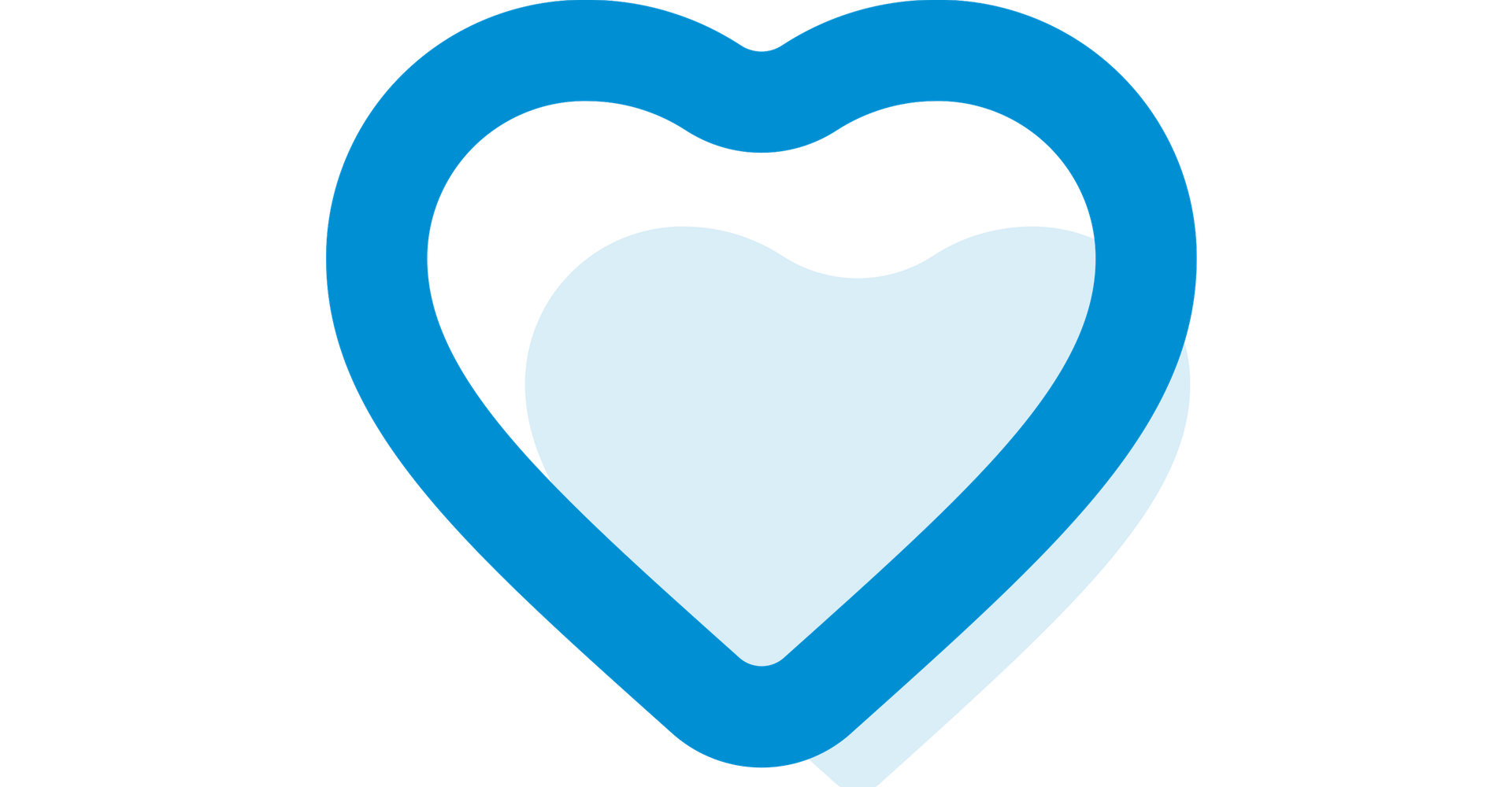 Icona che sorregge un cuore di colore azzurro