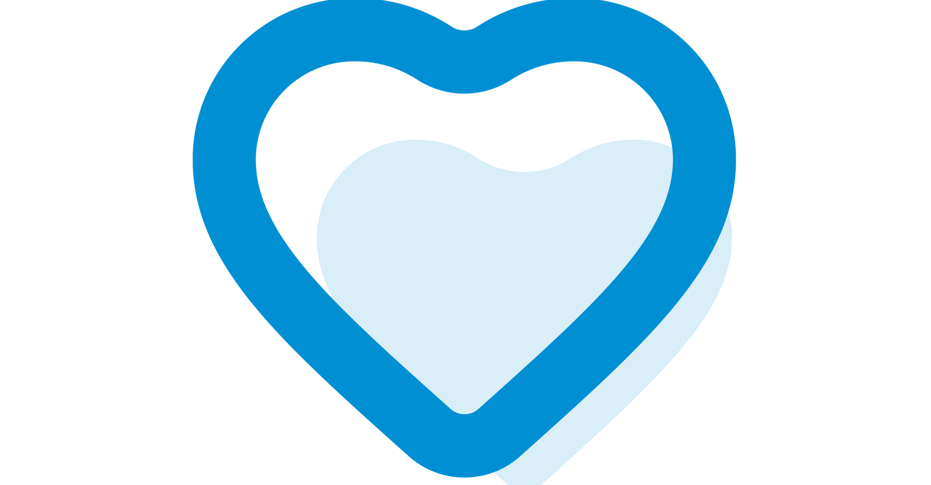 Icona che sorregge un cuore di colore azzurro