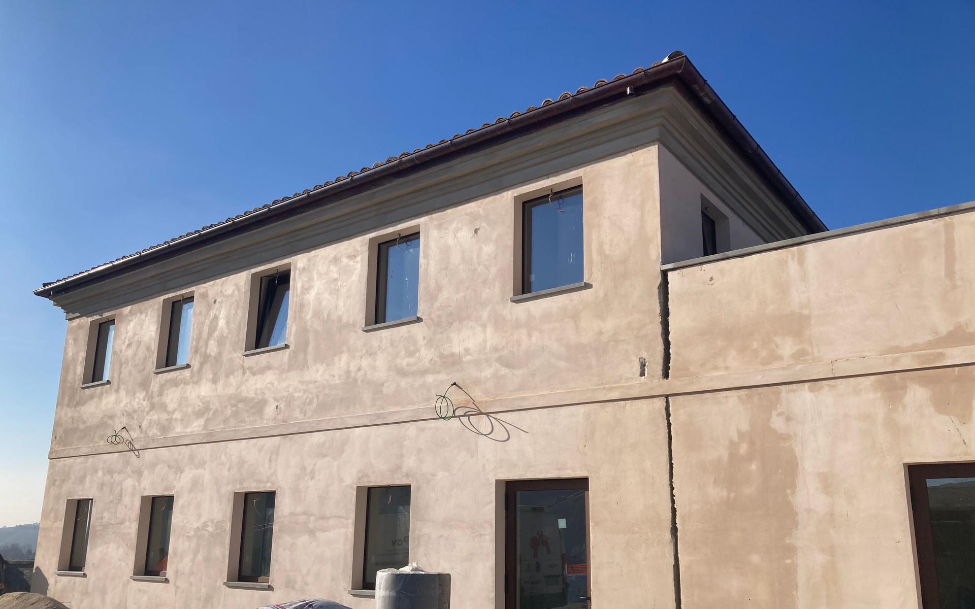 Cantiere del Secondo Lotto del Centro Nazionale di Osimo: Veduta esterna dell'edificio che diventerà il museo della Fondazione. In costruzione