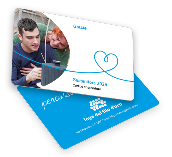 Tessere donatori regolare della Lega del Filo d'Oro, mokup