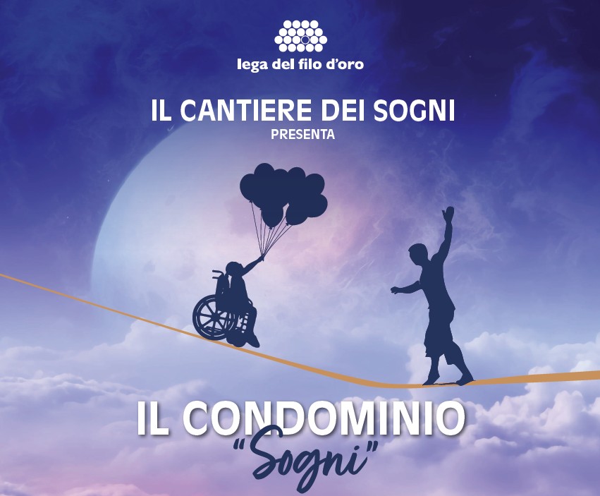 Il manifesto ritrae, su sfondo azzurro, la siluette di una ragazza sulla sedia a rotelle che tiene in mano dei palloncini, e un ragazzo funambolo, entrambi si trovano su un filo d'oro.