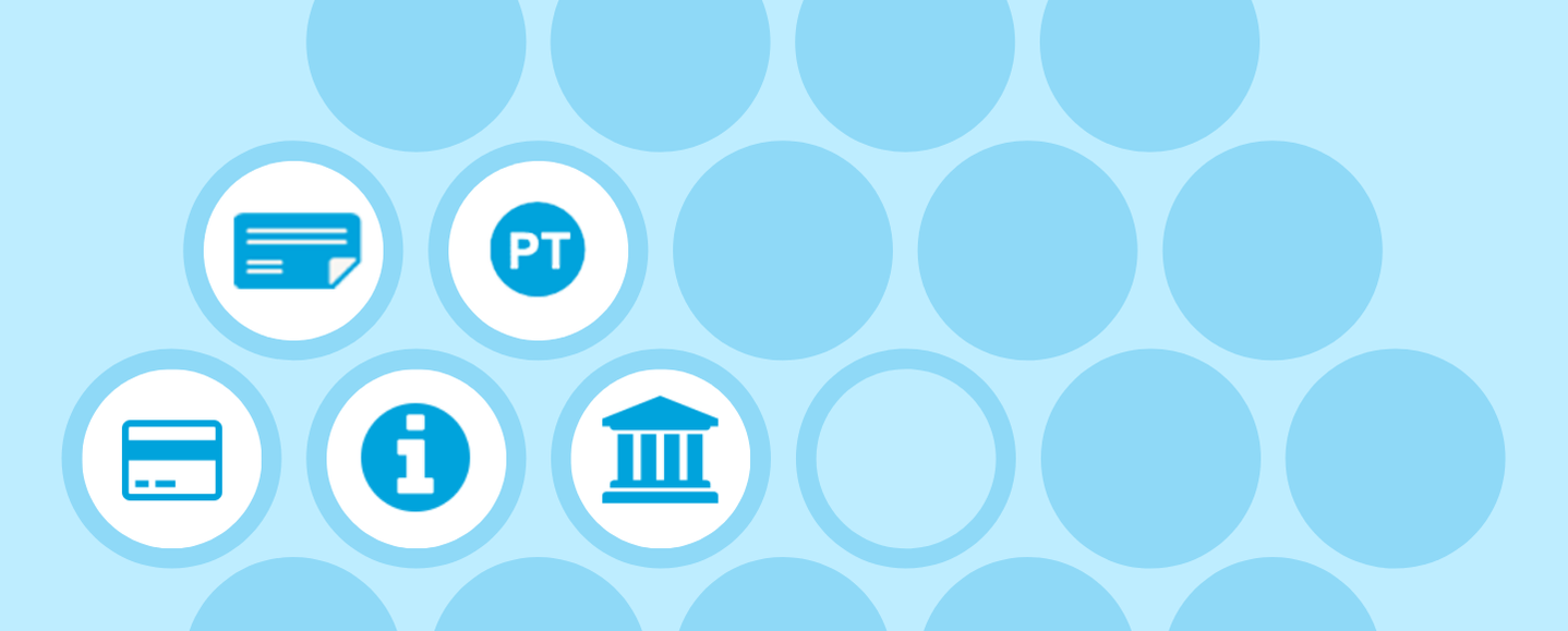 Illustrazione su fondo azzurro con Icone rappresentative dei metodi di pagmento per sostenere la Lega del Filo d'Oro