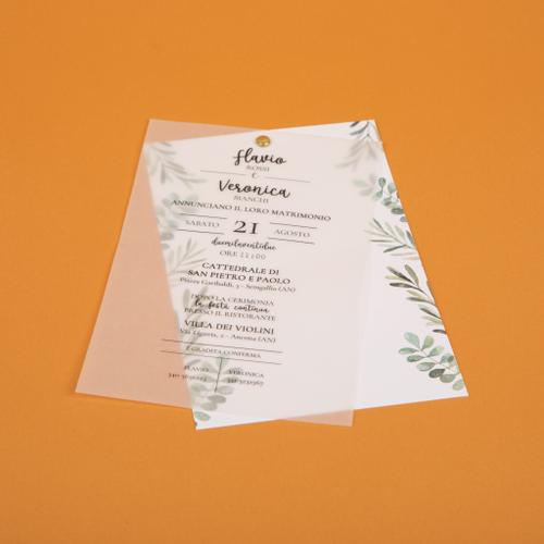 Partecipazione di matrimonio green solidale Lega del filo d'Oro. ideale per celebrare il tuo matrimonio.