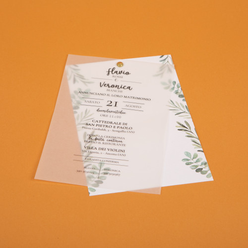 Partecipazione di matrimonio green solidale Lega del filo d'Oro. ideale per celebrare il tuo matrimonio.