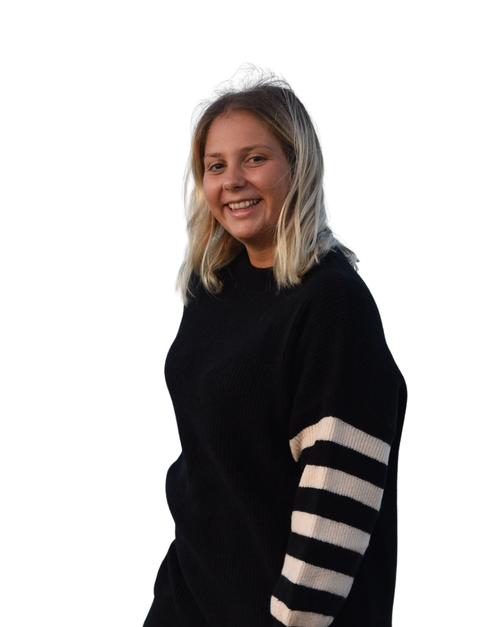 Foto senza sfondo di Alice, Volontaria Lega del Filo d'Oro, sorridente 