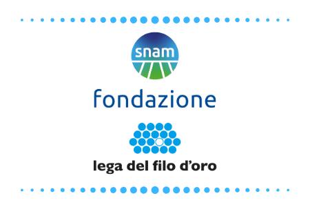 Loghi della Fondazione Snam insieme al logo della Lega del Filo d'oro