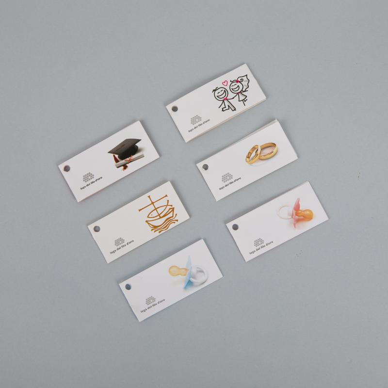 Bigliettini solidali assortiti per abbellire le tue bomboniere: cresima, comunione, battesimo, nascita, compleanno, laurea, matrimonio