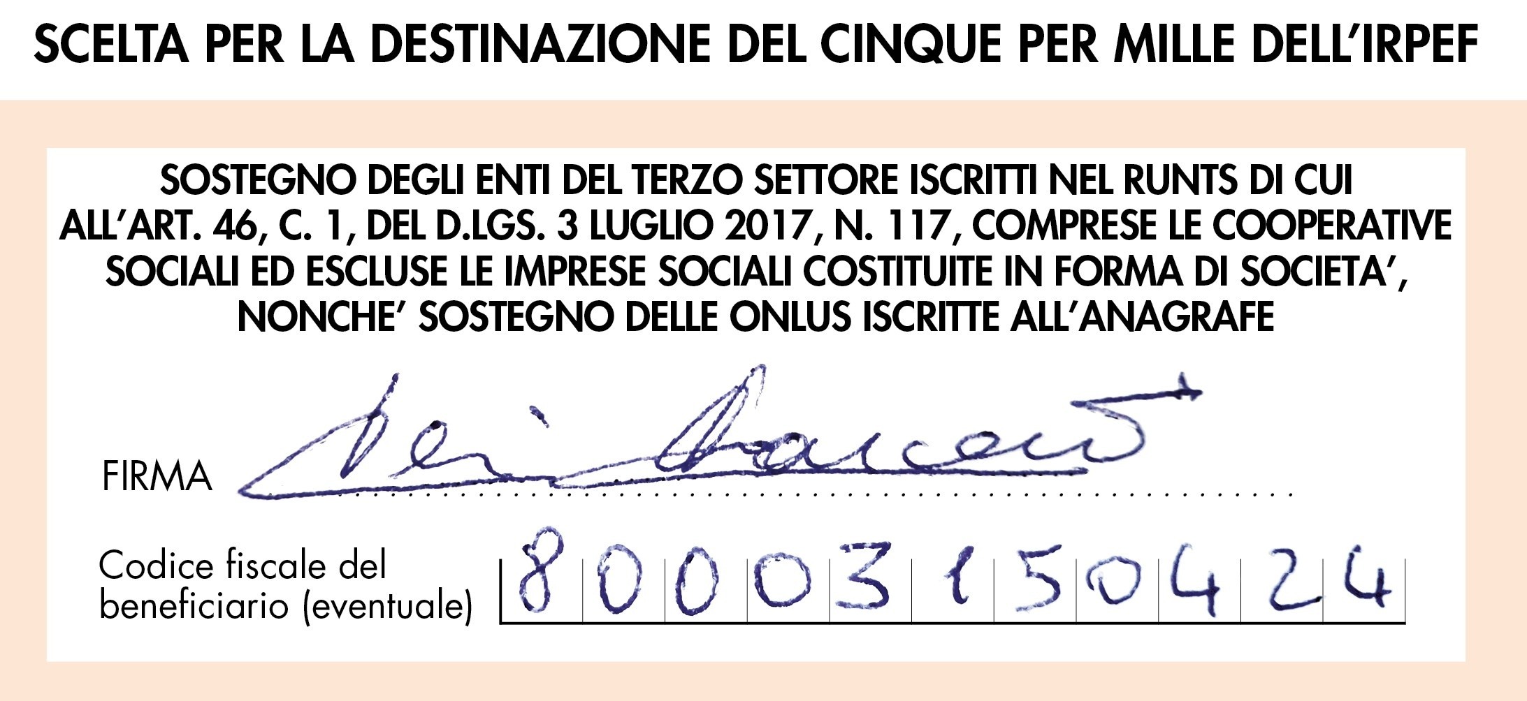 Neri Marcorè ha firmato per la scelta per la destinazione del 5x1000 alla Lega del Filo d'oro