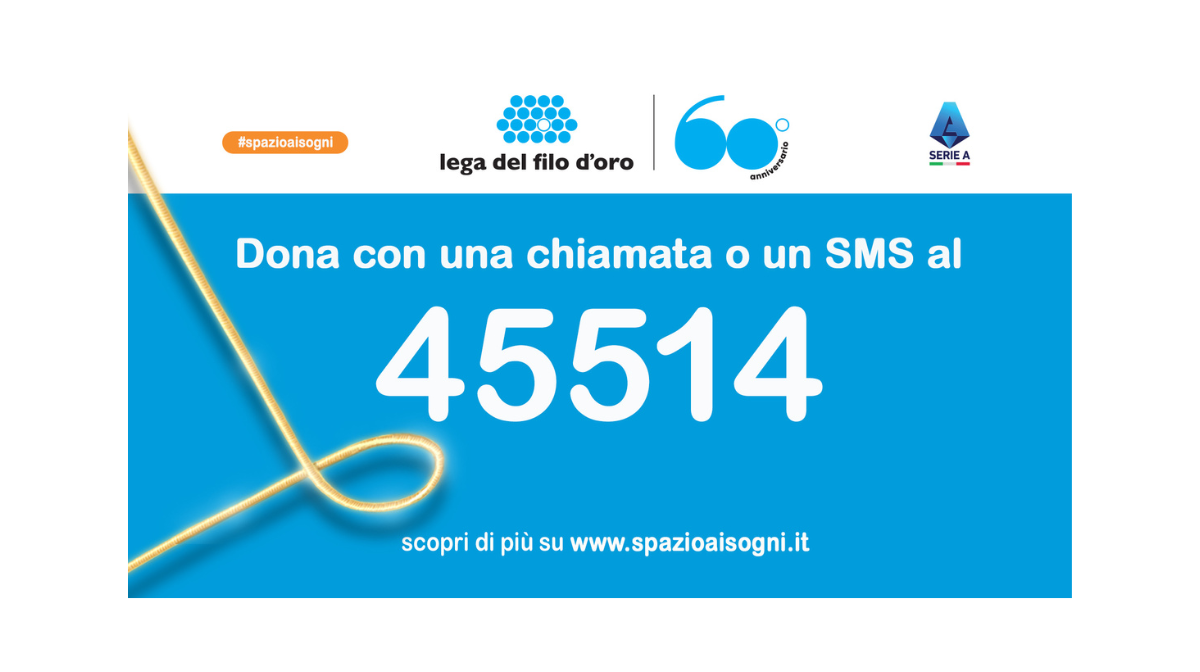 Grafica per promuovere la CAMPAGNA SMS "Dona con una chiamata o un SMS al 45514"