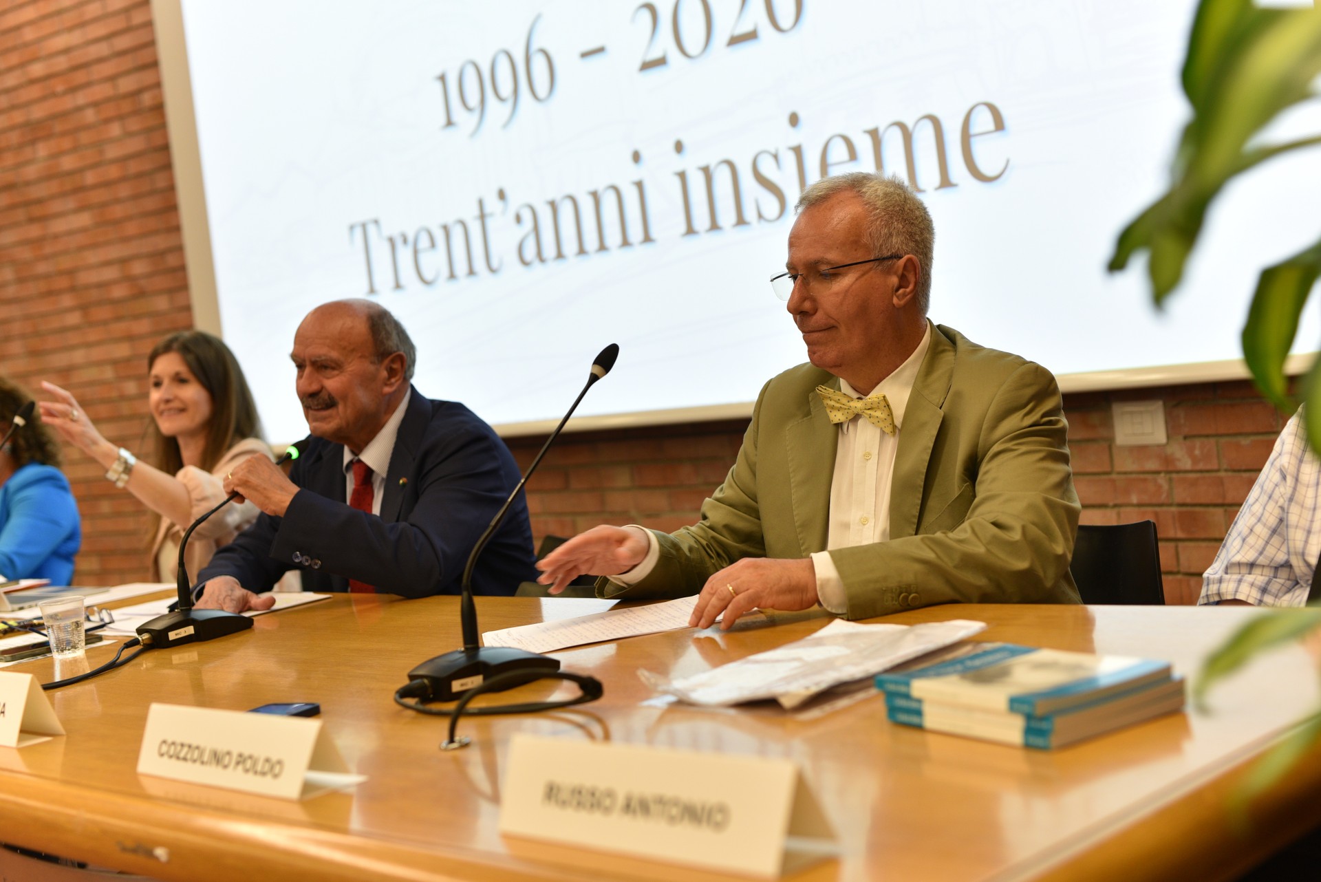 Primo piano degli speaker della presentazione dei festeggiamenti dei 30anni della sede di Napoli della Lega del Filo d'Oro