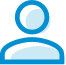 Icona azzura stilizzata di un user