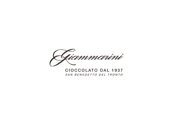 Logo azienda Giammarini, industria dolciaria che sostiene le attività della Lega del Filo d'Oro. Lofo nero su fondo bianco. Sotto il nome compare la scritta "Cioccolato dal 1937 - San Benedetto del Tronto".